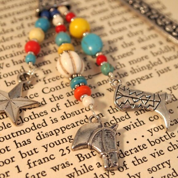 Country Western Bookmark Charm Beaded Bookmark Page Saver Teacher Gift Reader - Picture 3 of 5